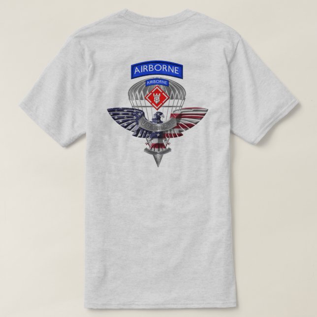 20th Engineer Brigade-Airborne Veteran T-Shirt (Design Back)