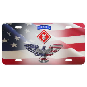 20th Engineer Brigade American Flag License Plate
