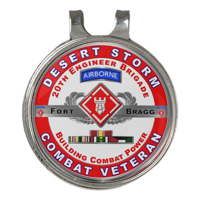 20th Engineer Brigade Desert Storm Veteran Golf Hat Clip (Front)