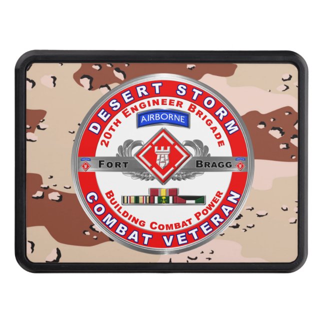20th Engineer Brigade Desert Storm Veteran Hitch Cover (Front)