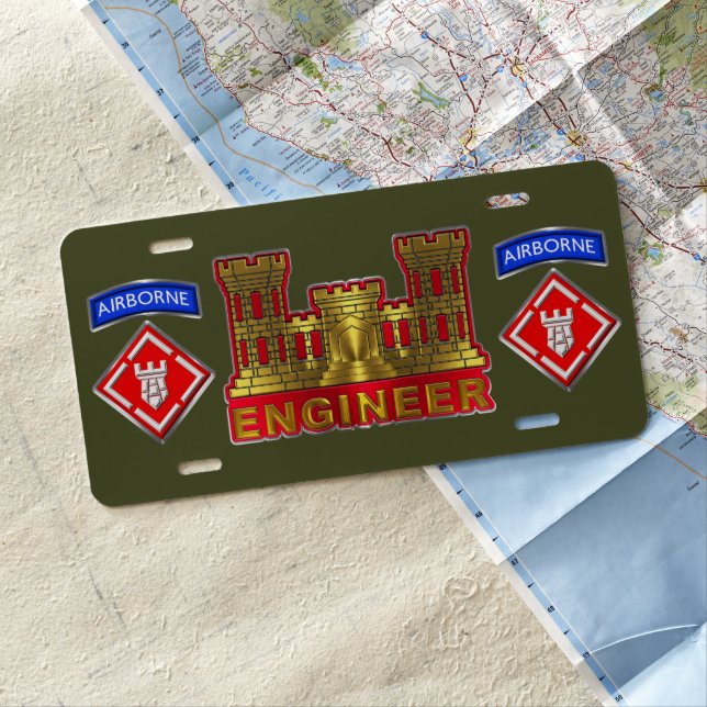 20th Engineer Brigade  License Plate (In Situ)