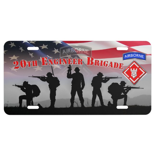20th Engineer Brigade License Plate (Front)