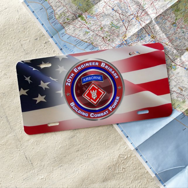 20th Engineer Brigade  License Plate (In Situ)