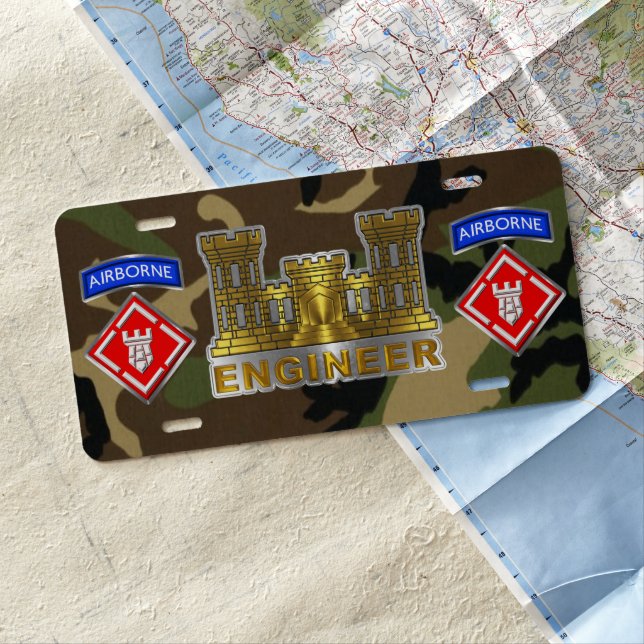 20th Engineer Brigade  License Plate (In Situ)