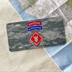 20th Engineer Brigade Sapper ACU Camo License Plate