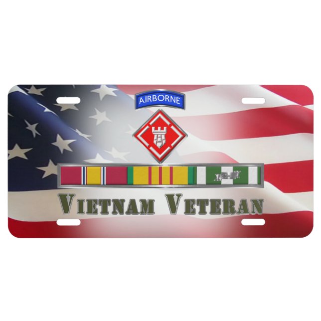 20th Engineer Brigade Vietnam Veteran  License Plate (Front)