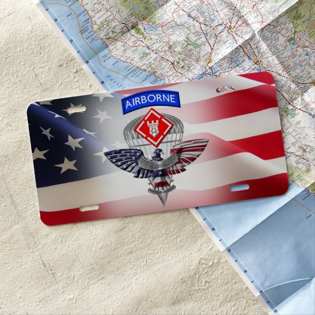 20th Engineer BrigadeVeteran License Plate (In Situ)