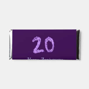 20th happy anniversary add couple name date purple hershey bar favors