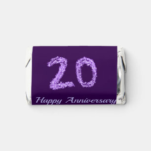 20th happy anniversary add couple name date purple hershey's miniatures