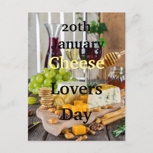 20th January Cheese Lovers Day Postcard