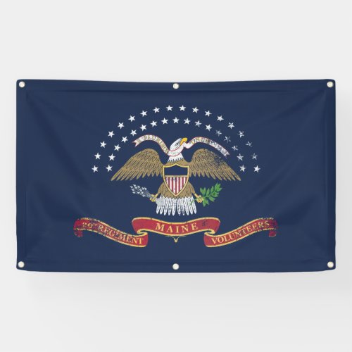 20th Maine Flag Banner _ Vintage Distressed