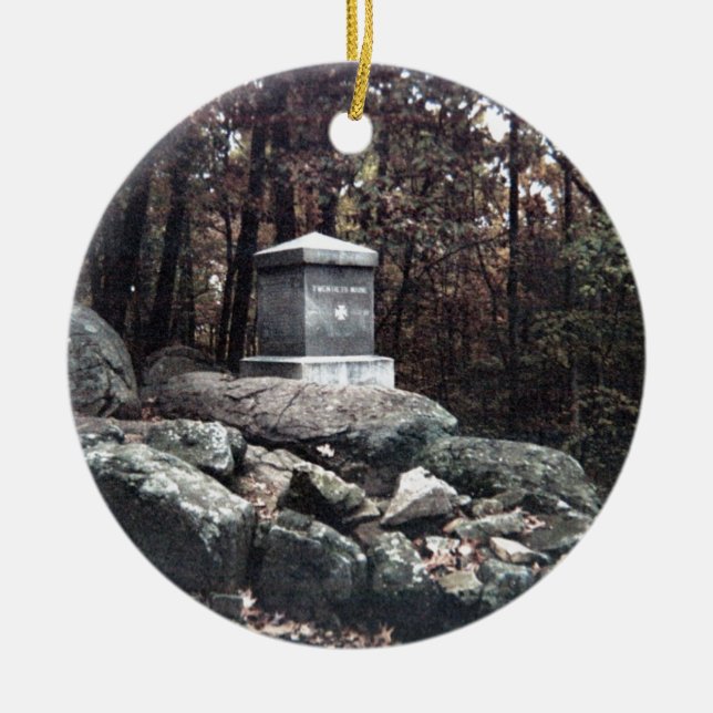 20th Maine Memorial on Little Round Top Gettysburg Ceramic Ornament (Front)