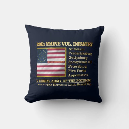 20th Maine Volunteer Infantry BH Throw Pillow