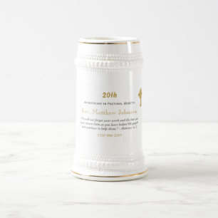 20th Ordination Anniversary Personalized Scripture Beer Stein