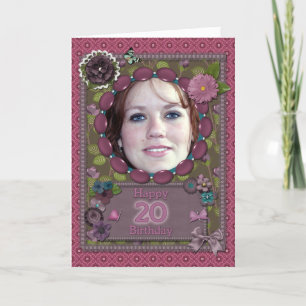 20th Photo card for a birthday