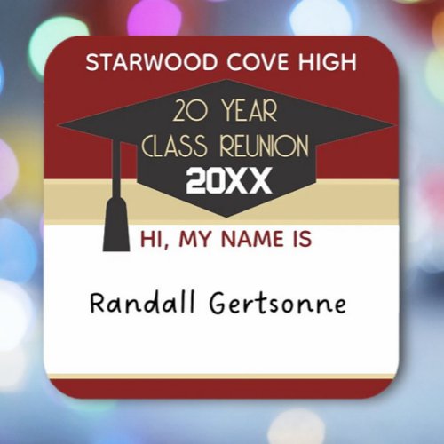 20TH Reunion Custom class reunion name tag