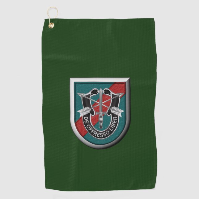 20th Special Forces Group (Airborne) Insignia Golf Towel (Front)