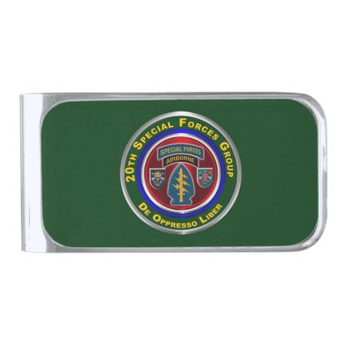 20th Special Forces Group Airborne   Silver Finish Money Clip