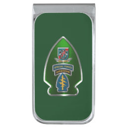 20th Special Forces Group Airborne  Silver Finish Money Clip