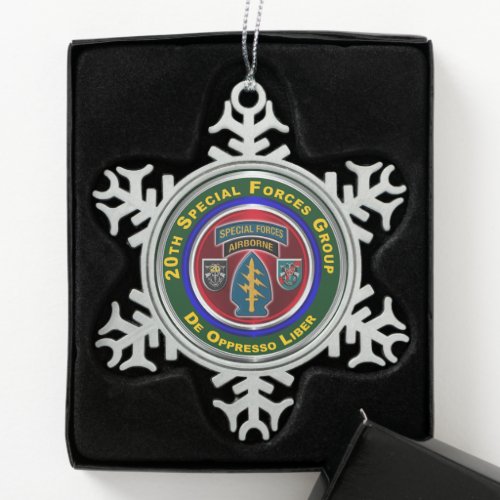 20th Special Forces Group   Snowflake Pewter Christmas Ornament