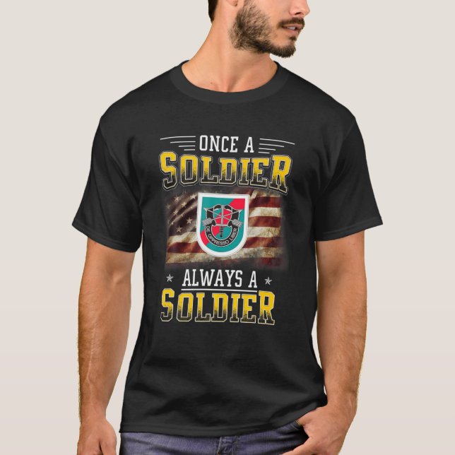 20Th Special Forces Group Veteran Always A Soldier T-Shirt (Front)