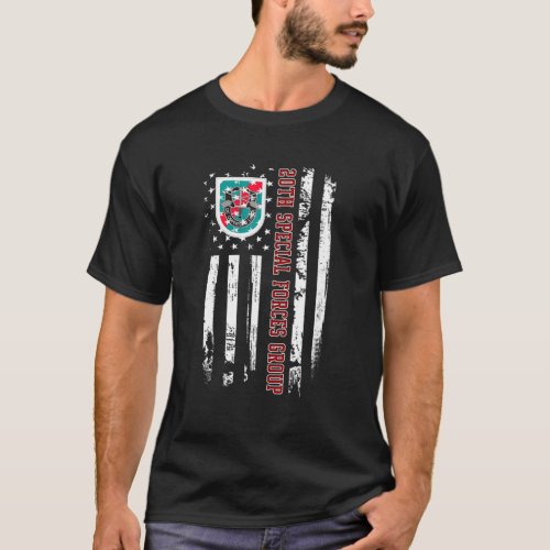 20Th Special Forces Group Veteran USA Flag Veteran T_Shirt