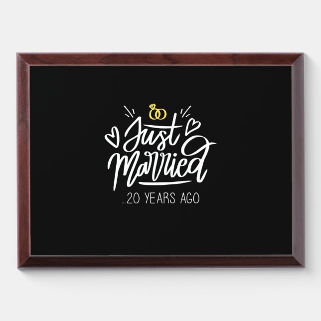 20th Wedding Anniversary Award Plaque (Horizontal)
