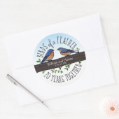 20th Wedding Anniversary, Bluebirds of a Feather Classic Round Sticker (Envelope)