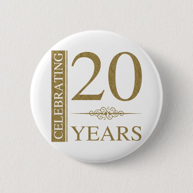 20th Wedding Anniversary Button (Front)