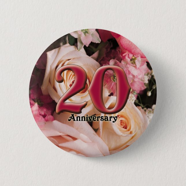 20th Wedding Anniversary Buttons (Front)