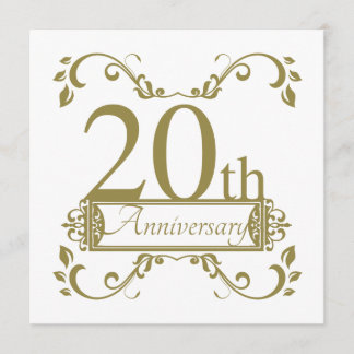 20th Wedding Anniversary Card