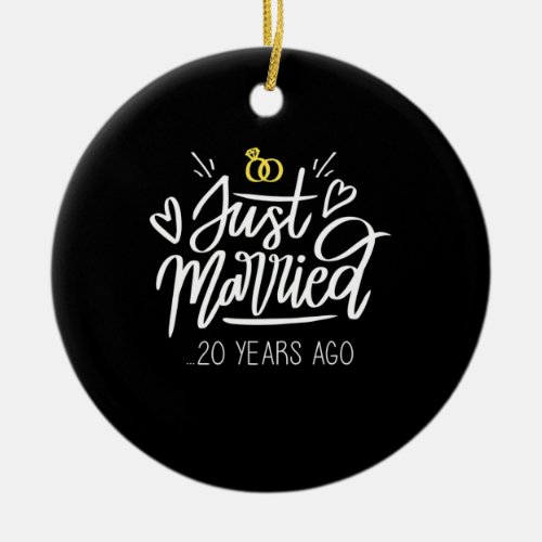 20th Wedding Anniversary Ceramic Ornament