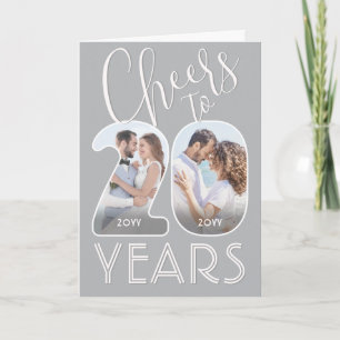 20th Wedding Anniversary Cheers to 20 Years Photo Card