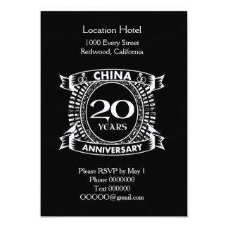 20TH wedding anniversary china Card
