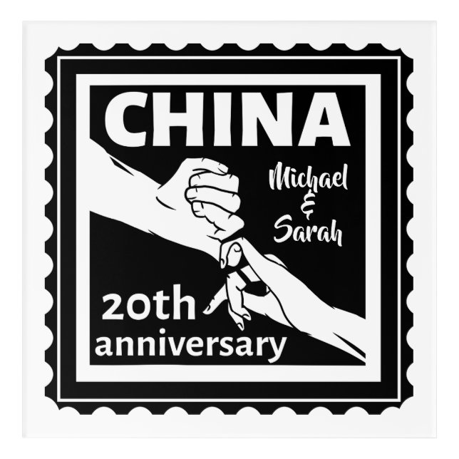 20th wedding anniversary China traditional Acrylic Print (Front)