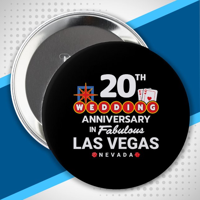 20th Wedding Anniversary Couples Las Vegas Trip Button (Creator Uploaded)