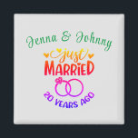 20th Wedding Anniversary Custom Names Magnet<br><div class="desc">Commemorate your twentieth wedding anniversary with this custom magnet. Personalize the names in green text to your own or the couple who is celebrating this milestone. Great idea for a party favor too!</div>