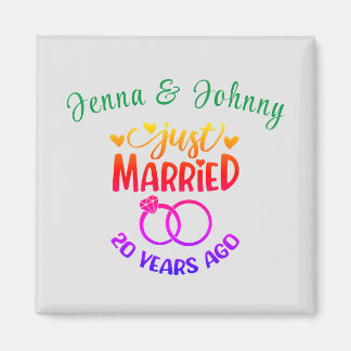 20th Wedding Anniversary Custom Names Magnet