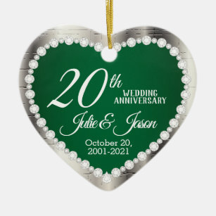 20th wedding anniversary christmas ornaments