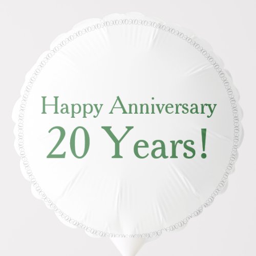 20th Wedding Anniversary Emerald Green Wedding Balloon
