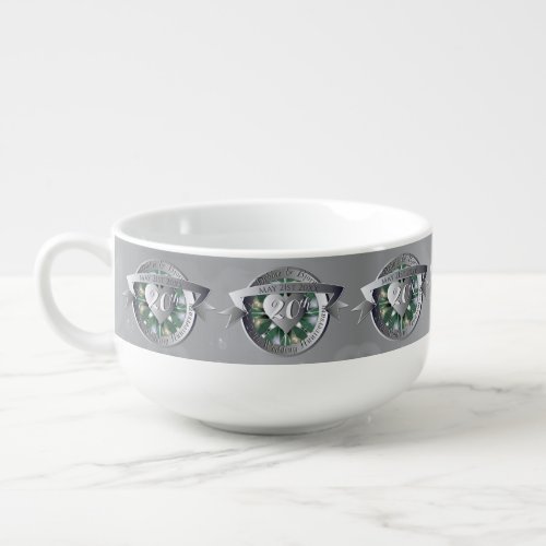 20th Wedding Anniversary Emerald Platinun  Soup Mug