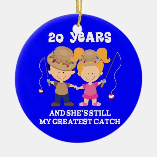 20th Wedding Anniversary Funny Gift For Him Ceramic Ornament (Front)