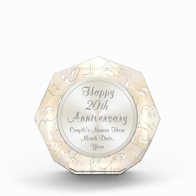 20th Wedding Anniversary Gift for Wife Personalize (Front)