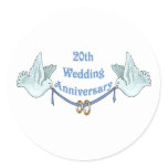 20th wedding anniversary gifts t classic round sticker