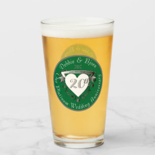 20th Wedding Anniversary Glass
