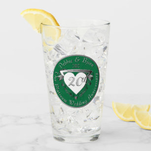 20th Wedding Anniversary Glass