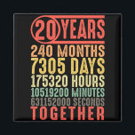 20th Wedding Anniversary Him Her Matching Couples  Magnet<br><div class="desc">20th Wedding Anniversary Him Her Matching Couples 20 Years T-shirt.png</div>