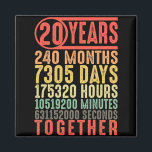 20th Wedding Anniversary Him Her Matching Couples  Magnet<br><div class="desc">20th Wedding Anniversary Him Her Matching Couples 20 Years T-shirt.png</div>