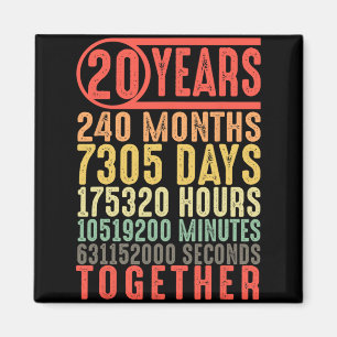 20th Wedding Anniversary Him Her Matching Couples  Magnet