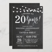 20th Wedding Anniversary Invitation Chalkboard (Front/Back)